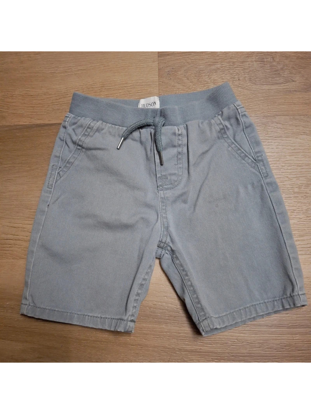 Summer ready! Hudson Boys Gray Denim Chino Pull On Drawstring Shorts 4t